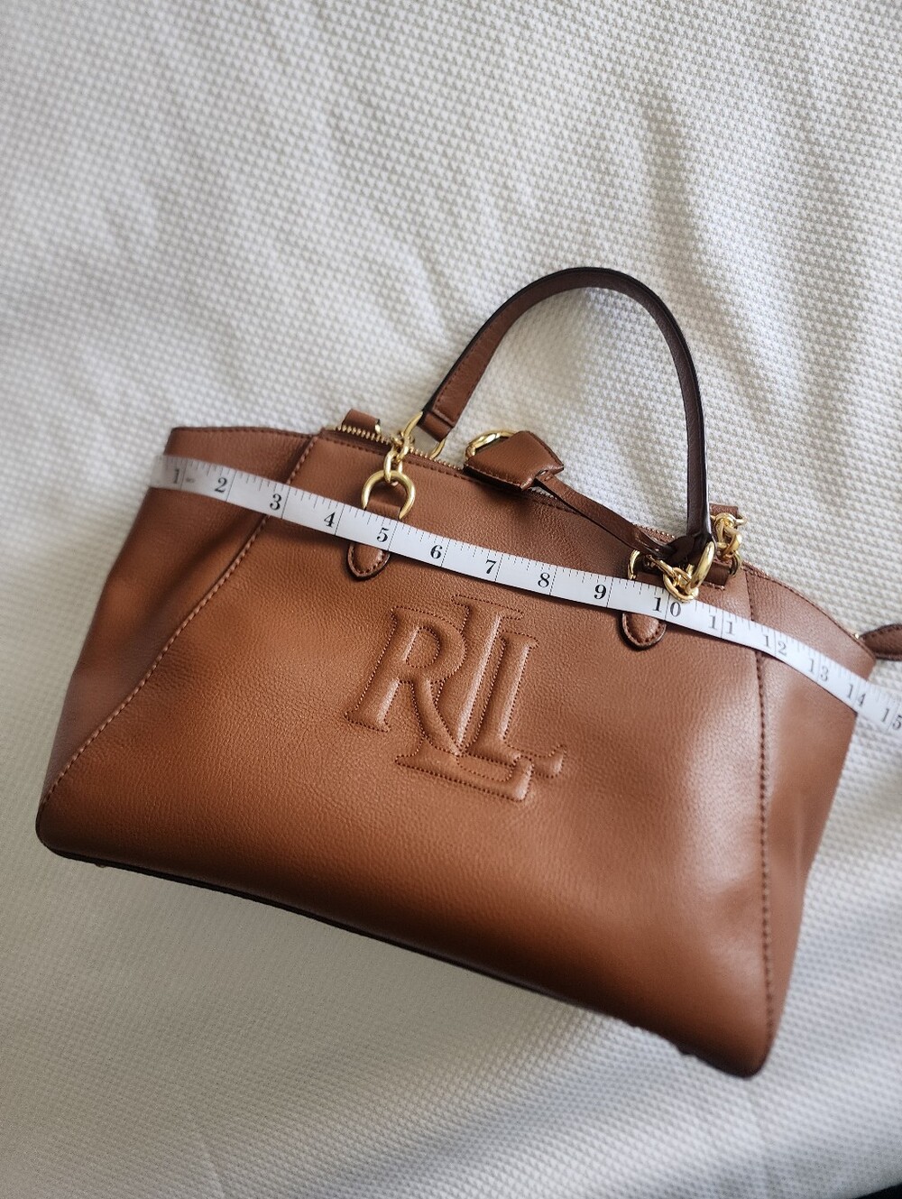 Ralph Lauren Brown Leather Bag with Gold Hardware - Picture 6 of 16